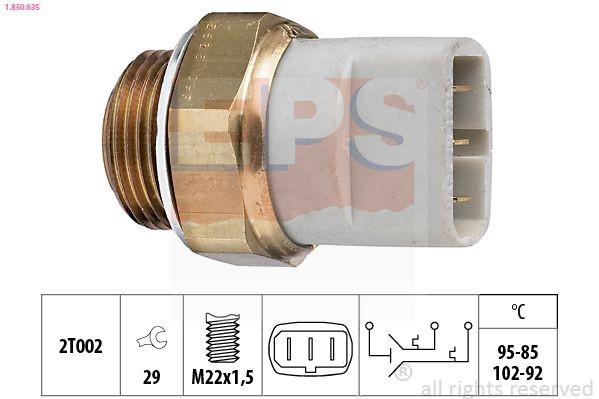 EPS 1.850.635 Temperature Switch, radiator fan M22x1,5, Made in Italy - OE Equivalent