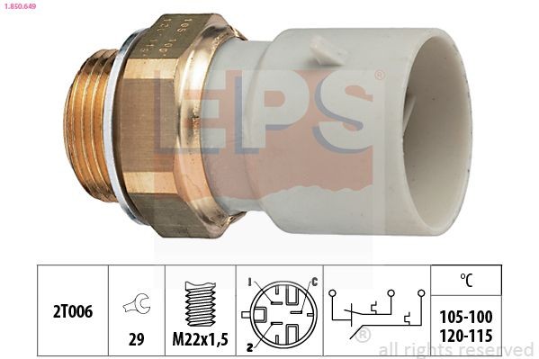 EPS 1.850.649 Temperature Switch, radiator fan M22x1,5, Made in Italy - OE Equivalent