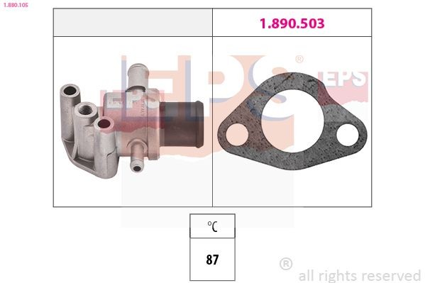 EPS 1.880.105 Engine thermostat Opening Temperature: 87°C, Made in Italy - OE Equivalent