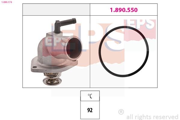 1.880.174 EPS Coolant thermostat CHEVROLET Opening Temperature: 92°C, Made in Italy - OE Equivalent