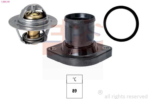 EPS 1.880.191 Engine thermostat Opening Temperature: 89°C, Made in Italy - OE Equivalent, Separate Housing