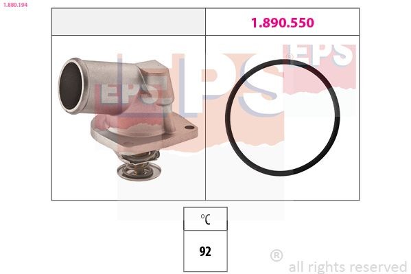 1.880.194 EPS Coolant thermostat CHEVROLET Opening Temperature: 92°C, Made in Italy - OE Equivalent