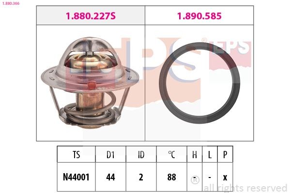 EPS 1.880.366 Engine thermostat CHEVROLET experience and price