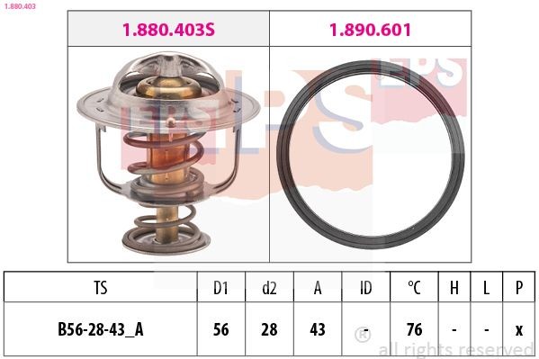 EPS 1.880.403 Kühlwasserthermostat für MITSUBISHI Canter (FE5, FE6) 6.Generation LKW in Original Qualität