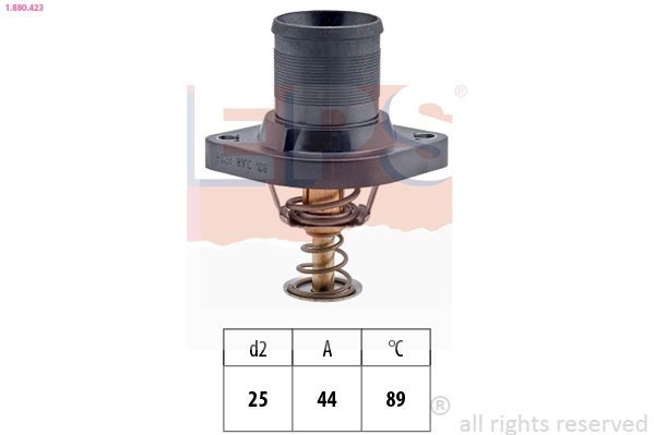 EPS 1.880.423 Engine thermostat Opening Temperature: 89°C, Made in Italy - OE Equivalent, with seal