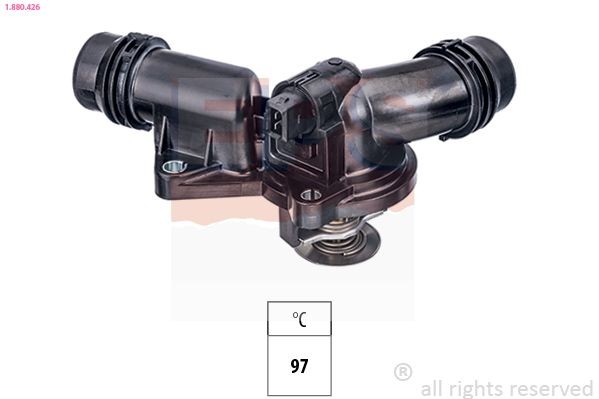 Coolant thermostat EPS Opening Temperature: 97°C, Made in Italy - OE Equivalent, with seal - 1.880.426