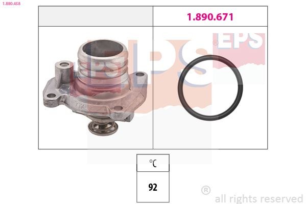 EPS 1.880.458 Engine thermostat Opening Temperature: 92°C, Made in Italy - OE Equivalent, Separate Housing