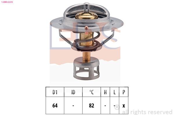 EPS 1.880.523S Engine thermostat Opening Temperature: 82°C, 64mm, Made in Italy - OE Equivalent