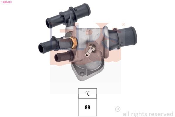 FACET 7.8563 EPS Opening Temperature: 88°C, Made in Italy - OE Equivalent, with seal Thermostat, coolant 1.880.563 buy