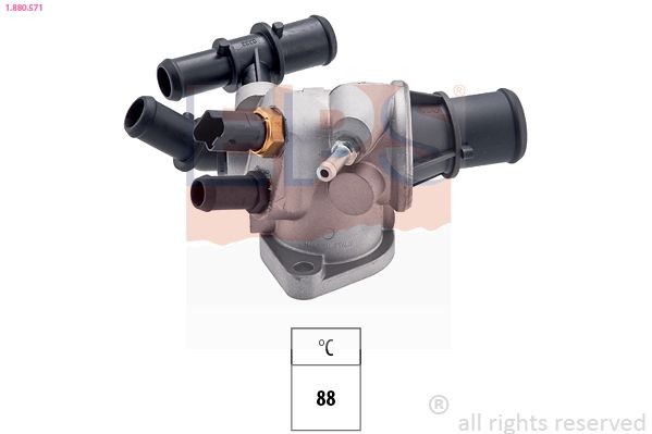 EPS 1.880.571 Engine thermostat Opening Temperature: 88°C, Made in Italy - OE Equivalent, with seal