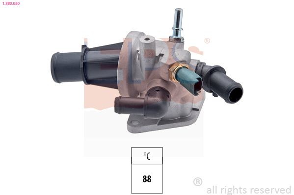 EPS 1.880.580 Engine thermostat Opening Temperature: 88°C, Made in Italy - OE Equivalent, with seal