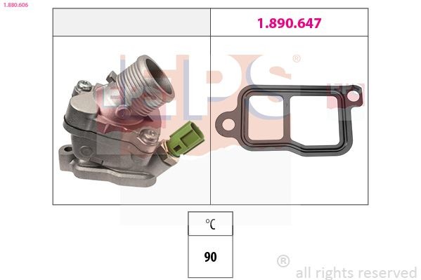 EPS 1.880.606 Engine thermostat Opening Temperature: 90°C, Made in Italy - OE Equivalent