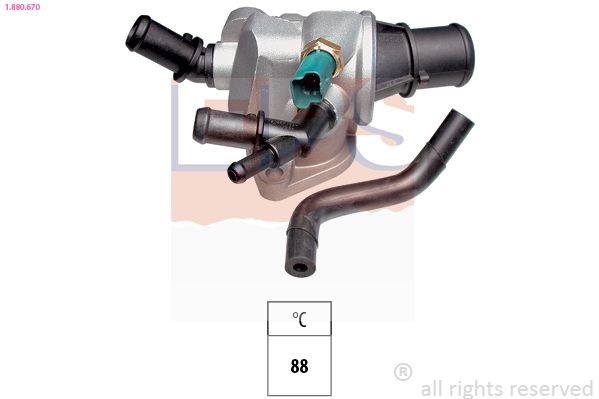 EPS 1.880.670 Engine thermostat Opening Temperature: 88°C, Made in Italy - OE Equivalent, with seal