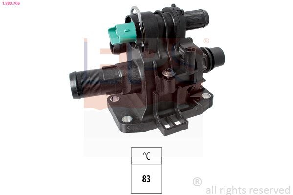 1.880.708 EPS Coolant thermostat FIAT Opening Temperature: 83°C, Made in Italy - OE Equivalent, with seal