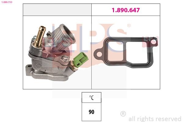 EPS 1.880.733 Engine thermostat Opening Temperature: 90°C, Made in Italy - OE Equivalent