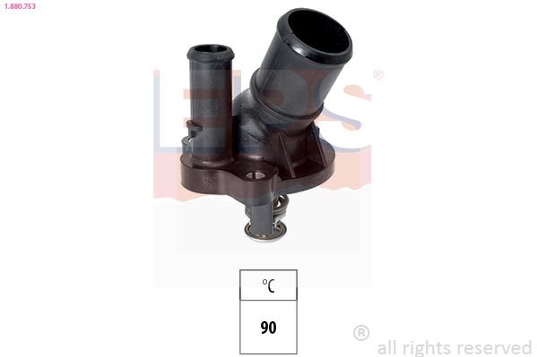 FACET 7.8753 EPS Opening Temperature: 90°C, Made in Italy - OE Equivalent, with seal Thermostat, coolant 1.880.753 buy