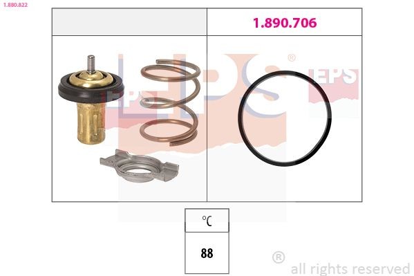 1.880.822 EPS Coolant thermostat SAAB Opening Temperature: 88°C, Made in Italy - OE Equivalent