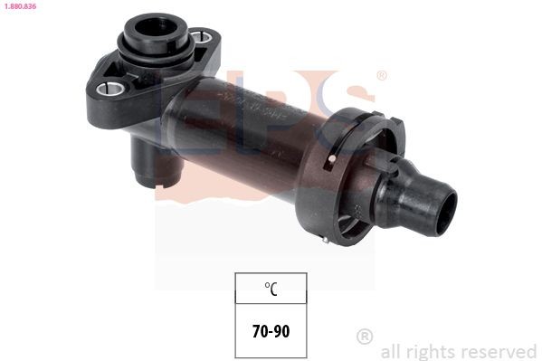 Coolant thermostat EPS Opening Temperature: 70, 90°C, Made in Italy - OE Equivalent, with seal - 1.880.836