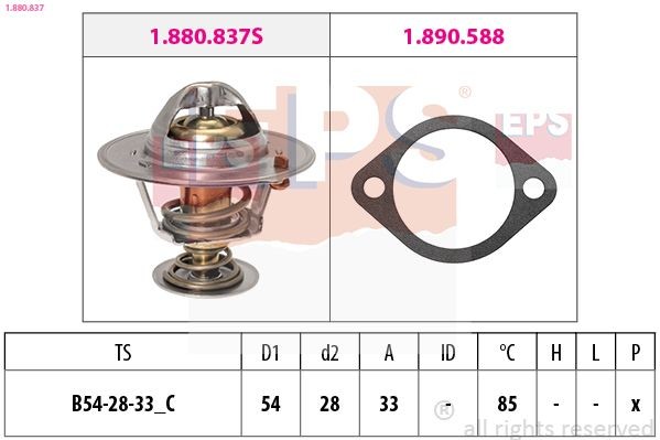 FACET 7.8837 EPS 1.880.837 Engine thermostat 2550027000