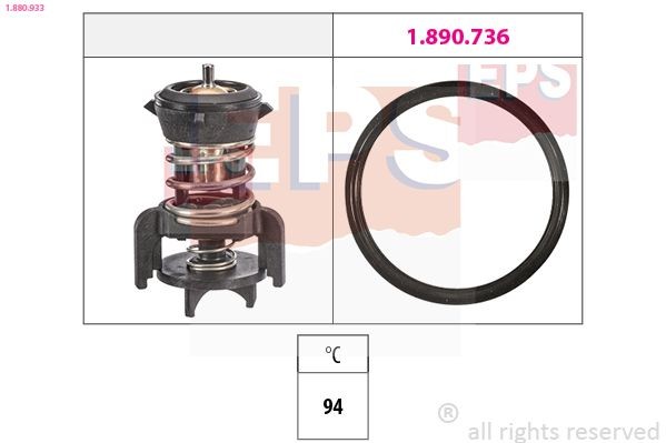 Thermostat EPS Opening Temperature: 94°C, Made in Italy - OE Equivalent, without housing - 1.880.933