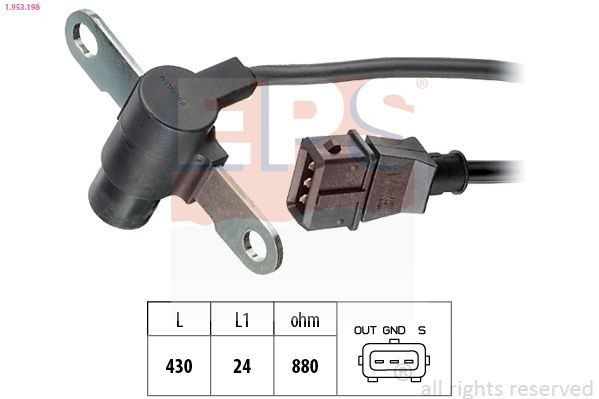 EPS 1.953.198 Crankshaft sensor Made in Italy - OE Equivalent