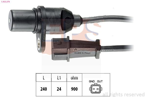 EPS 1.953.279 Crankshaft sensor Made in Italy - OE Equivalent