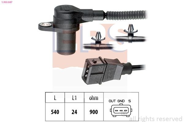 Crank position sensor EPS Made in Italy - OE Equivalent - 1.953.587