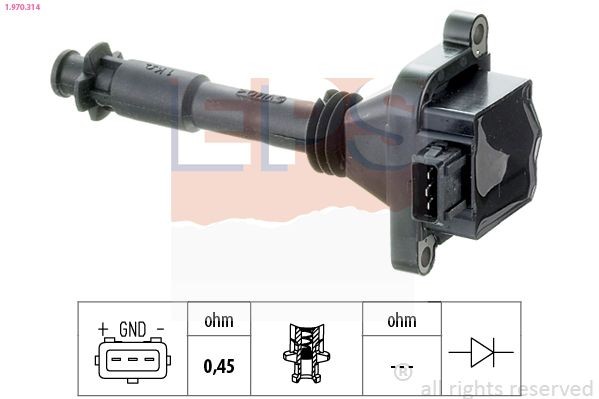 EPS 1.970.314 Ignition coil incl. spark plug connector