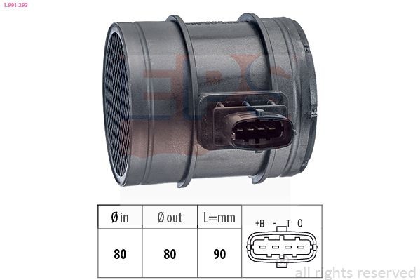 EPS 1.991.293 Mass air flow sensor Made in Italy - OE Equivalent