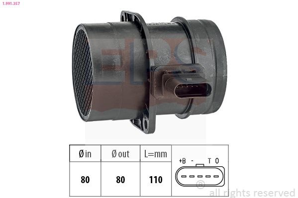 Great value for money - EPS Mass air flow sensor 1.991.357