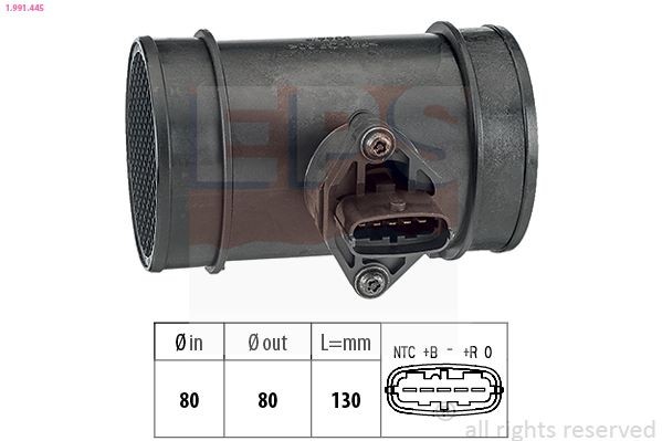 EPS 1.991.445 Mass air flow sensor Made in Italy - OE Equivalent