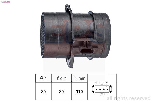 EPS 1.991.446 Mass air flow sensor Made in Italy - OE Equivalent