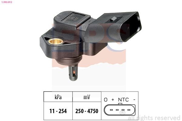 EPS 1.993.012 Air Pressure Sensor, height adaptation Pressure from 11 kPa, Pressure to 254 kPa, Made in Italy - OE Equivalent