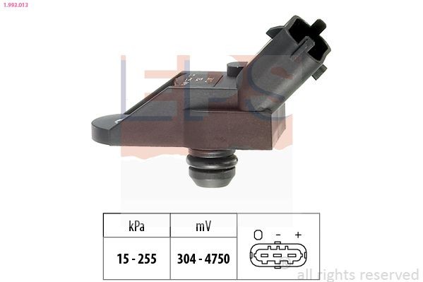 FACET 10.3013 EPS Pressure from 15 kPa, Pressure to 255 kPa, Made in Italy - OE Equivalent Air Pressure Sensor, height adaptation 1.993.013 buy