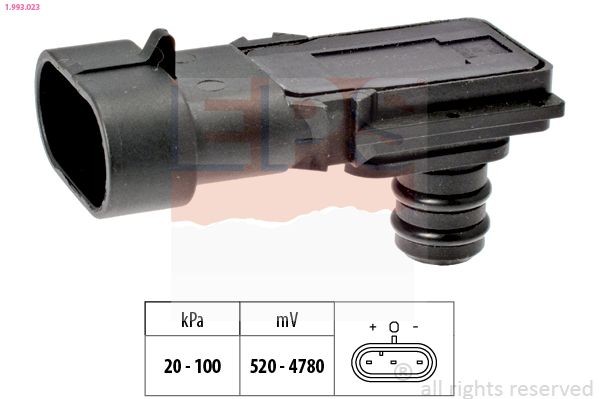 EPS 1.993.023 Air Pressure Sensor, height adaptation Pressure from 20 kPa, Pressure to 100 kPa, Made in Italy - OE Equivalent