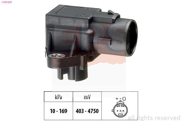 FACET 10.3031 EPS Pressure from 10 kPa, Pressure to 169 kPa, Made in Italy - OE Equivalent Air Pressure Sensor, height adaptation 1.993.031 buy