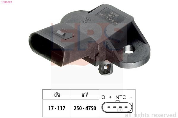 EPS 1.993.072 Intake manifold pressure sensor Made in Italy - OE Equivalent
