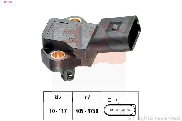 FACET 10.3105 EPS 1.993.105 Air Pressure Sensor, height adaptation 036906051F