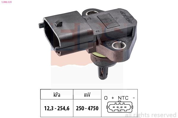 EPS 1.993.131 Air Pressure Sensor, height adaptation Pressure from 12 kPa, Pressure to 255 kPa, Made in Italy - OE Equivalent