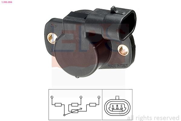 Throttle position sensor EPS Made in Italy - OE Equivalent - 1.995.094