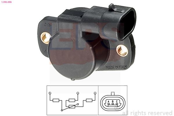 Throttle position sensor EPS without gasket/seal, Made in Italy - OE Equivalent - 1.995.096