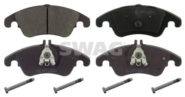 24208 SWAG Front Axle, prepared for wear indicator, with piston clip, with screw set Width: 73,3, 80,7mm, Thickness 1: 19mm Brake pads 10 91 6777 buy