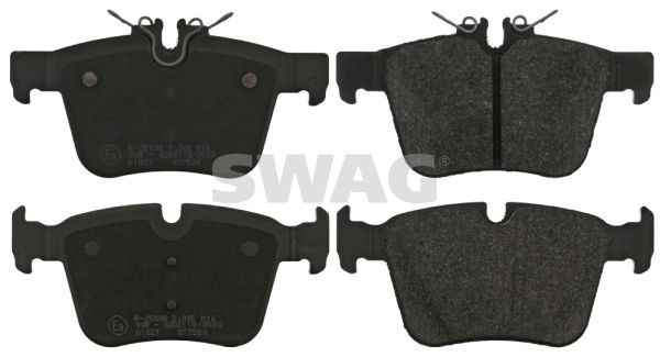 SWAG Rear Axle, prepared for wear indicator Width: 62, 56,2mm, Thickness 1: 16,2mm Brake pads 10 91 6989 buy