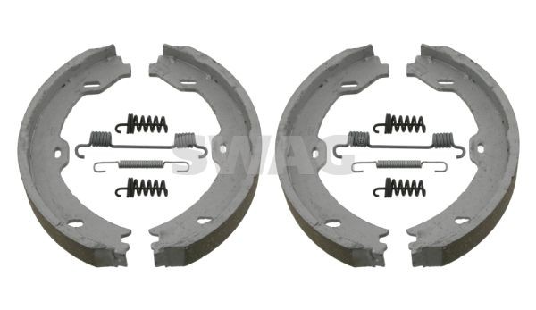 SWAG 10 92 3195 Handbrake shoes Rear Axle, with attachment material