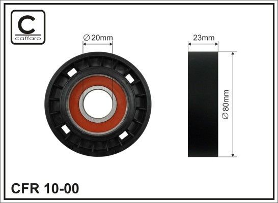 CAFFARO 10-00 Deflection / Guide Pulley, v-ribbed belt 60805460