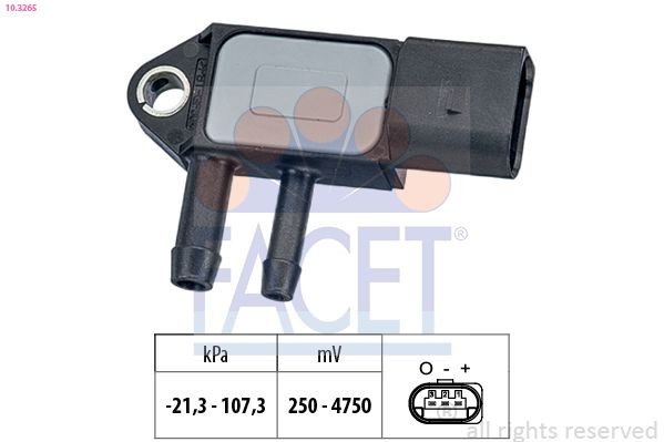 FACET 10.3265 Sensor, exhaust pressure Made in Italy - OE Equivalent