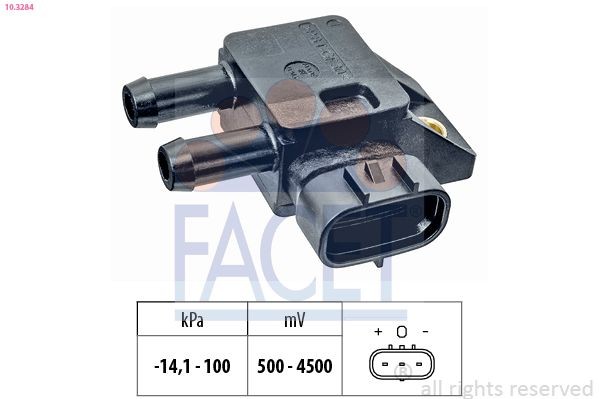FACET 10.3284 Sensor, exhaust pressure without fastening clamp