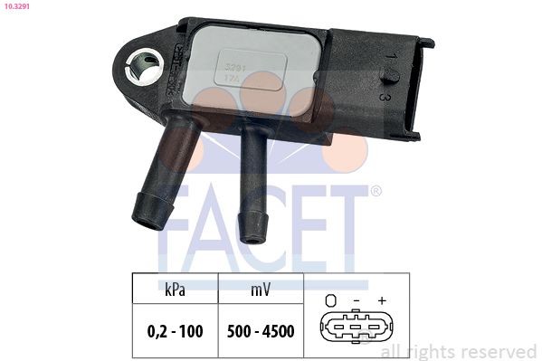 EPS 1.993.291 FACET 103291 DPF pressure sensor OPEL Astra K Box Body / Estate (B16) 1.4 150 hp Petrol 2019 price