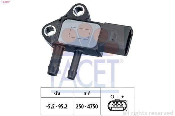 FACET 10.3297 Sensor, exhaust pressure Made in Italy - OE Equivalent