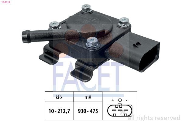 FACET 10.3312 Sensor, exhaust pressure